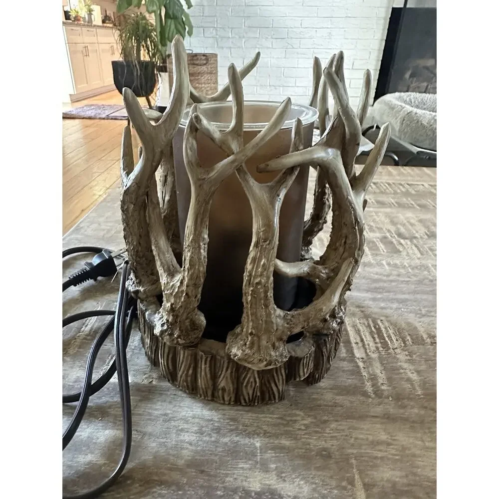 Rustic Antler Candle Warmer W/Light Nice Quality!